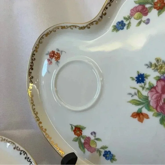 Vintage Noritake Japan Dresdlina Floral + Gold Painted Luncheon Plates - Picture 3 of 6
